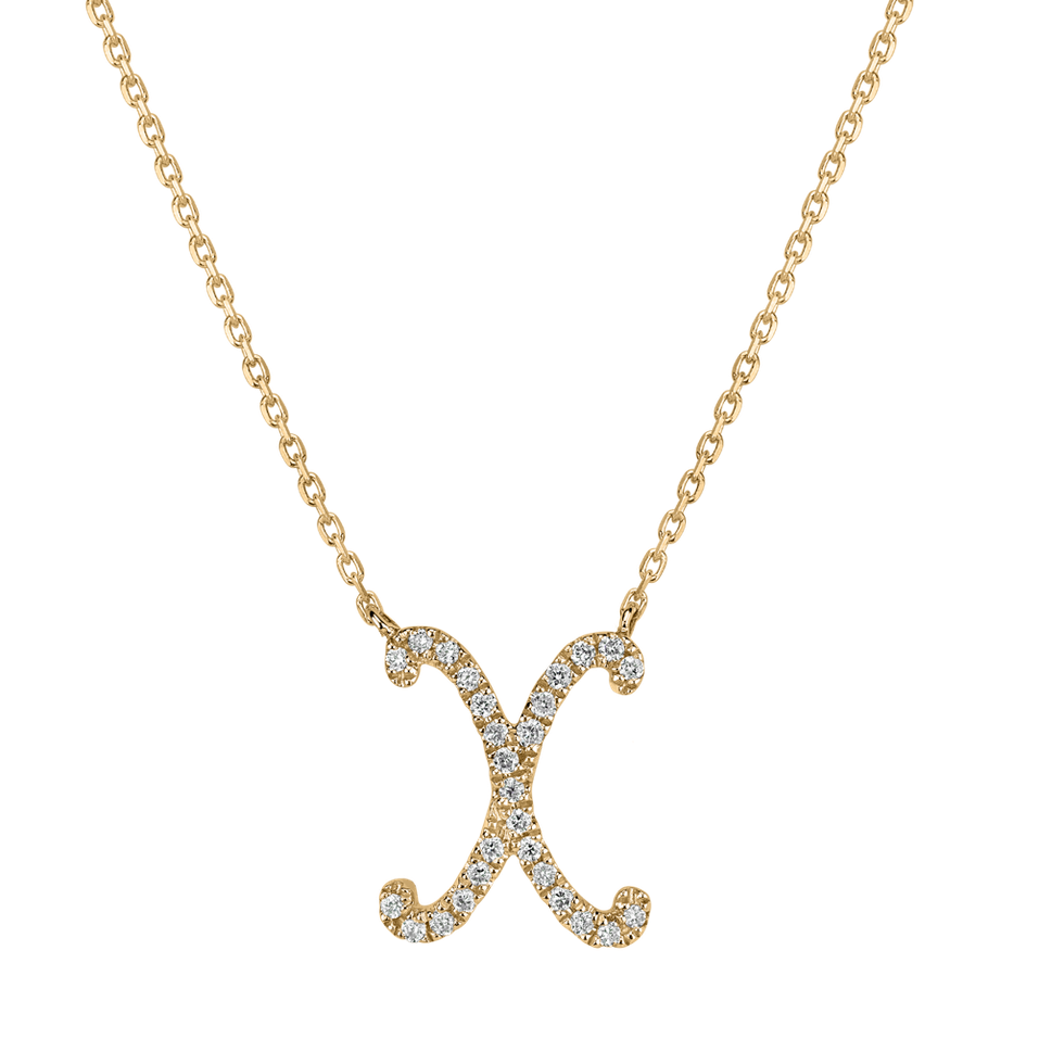 Náhrdelník s diamantmi Curly Glitter X