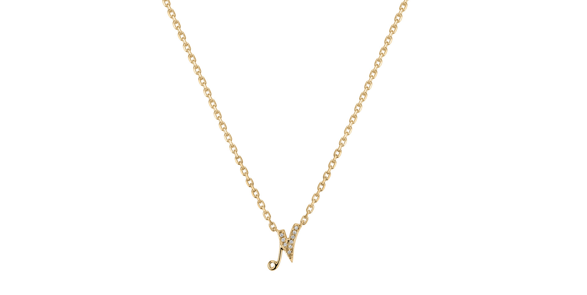 Náhrdelník s diamantmi Curly Diamonds N