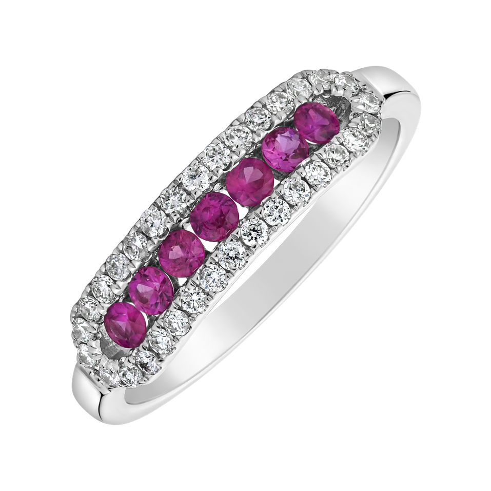 Prsteň s diamantmi a rubíny Bright Life