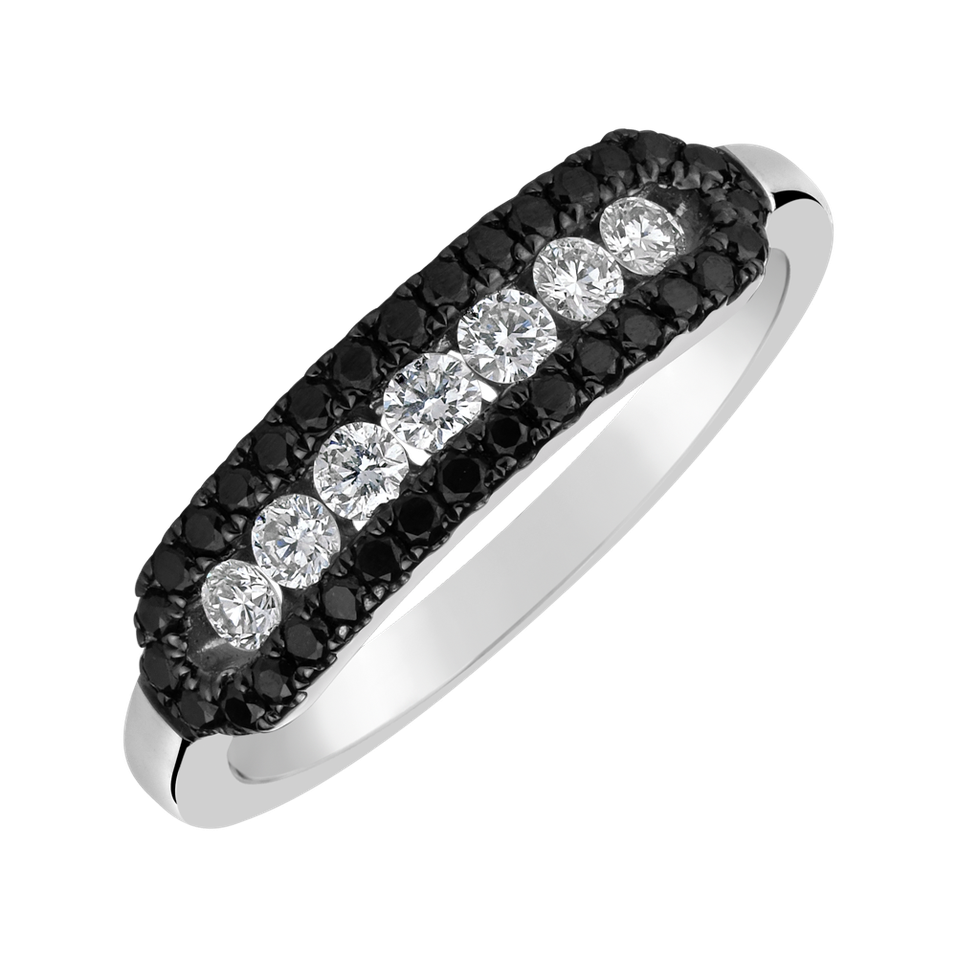 Prsteň s čiernymi diamantmi Bright Life
