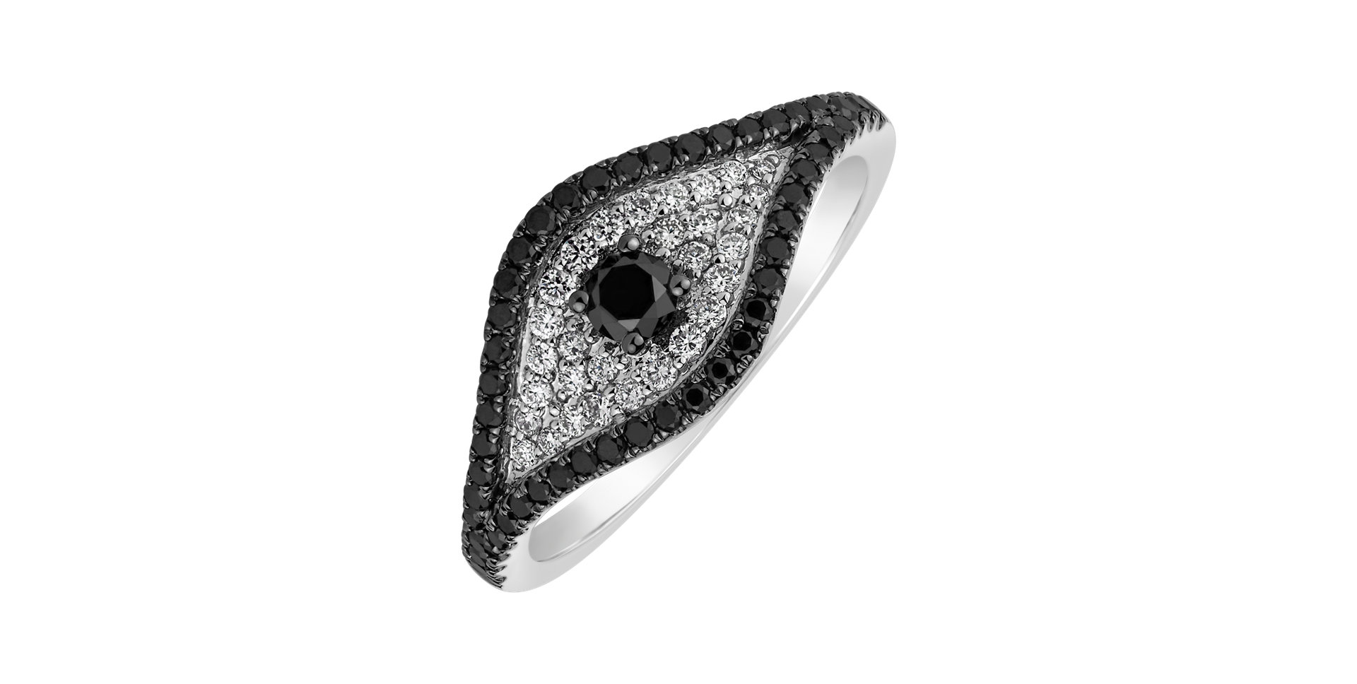 Prsteň s čiernymi diamantmi Bright Vision