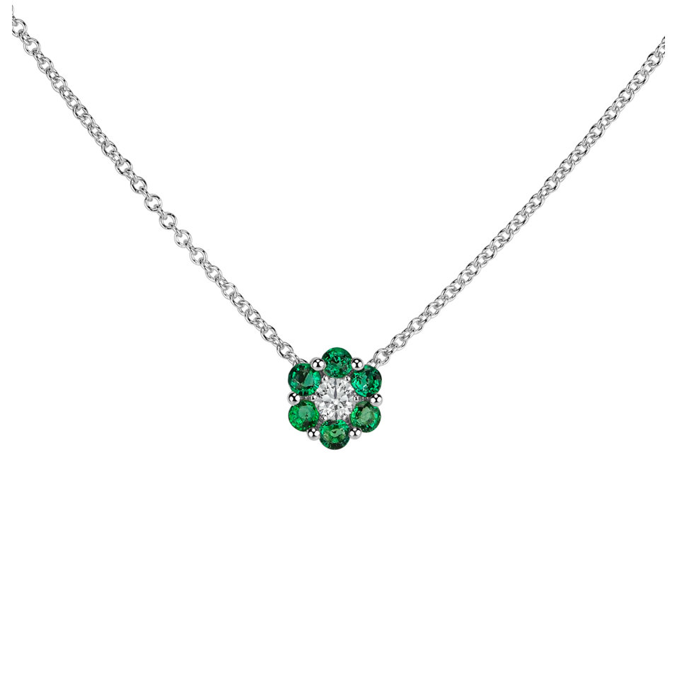 Náhrdelník s diamantom a smaragdmi Shiny Constellation