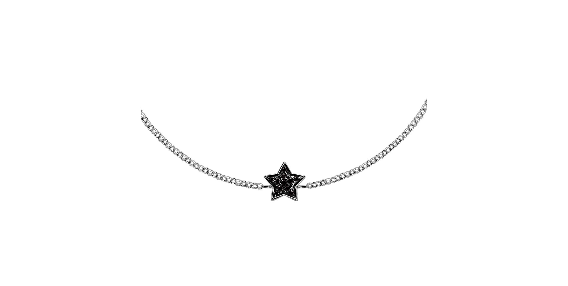 Náramok s čiernymi diamantmi Night Message