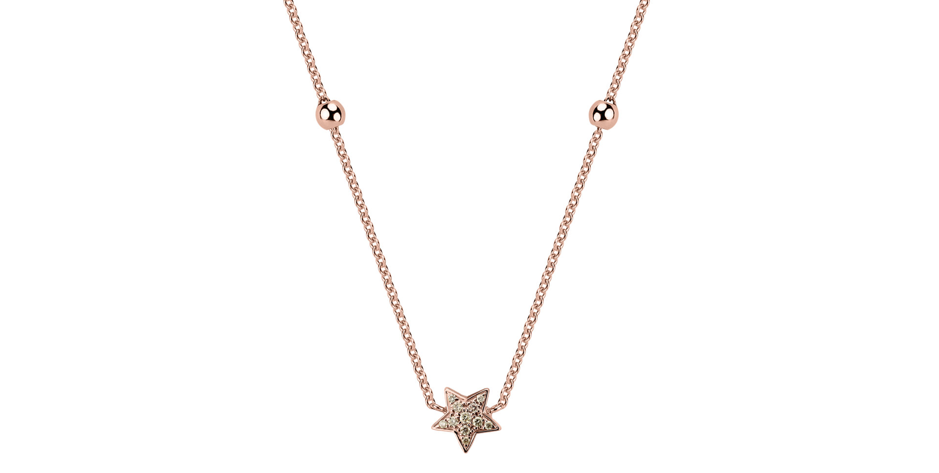 Náhrdelník s hnedými a bielymi diamantmi Star Waterfall