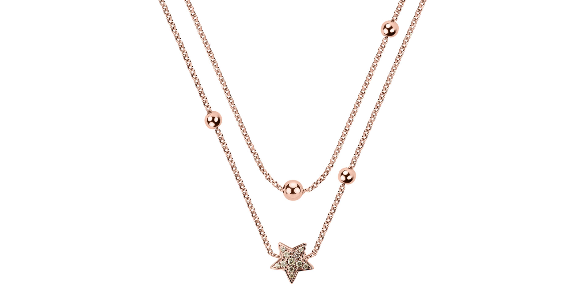 Náhrdelník s hnedými a bielymi diamantmi Star Waterfall