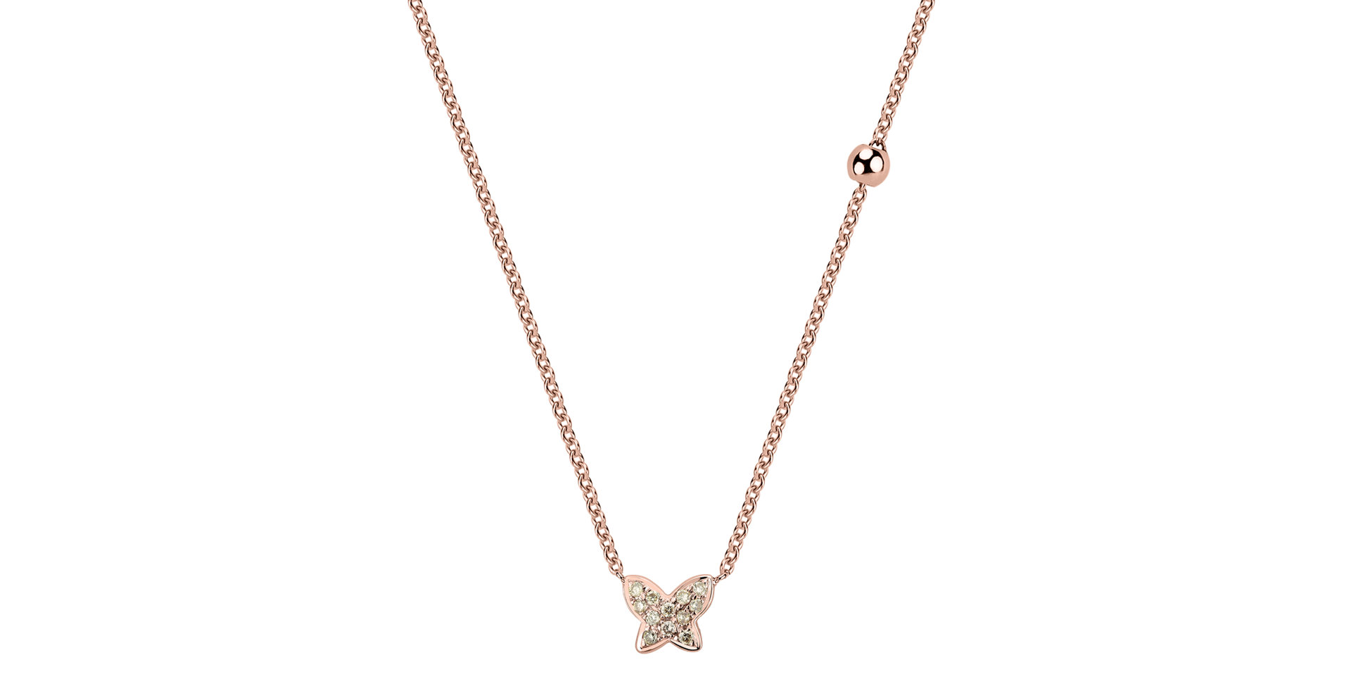 Náhrdelník s hnedými a bielymi diamantmi Star Waterfall