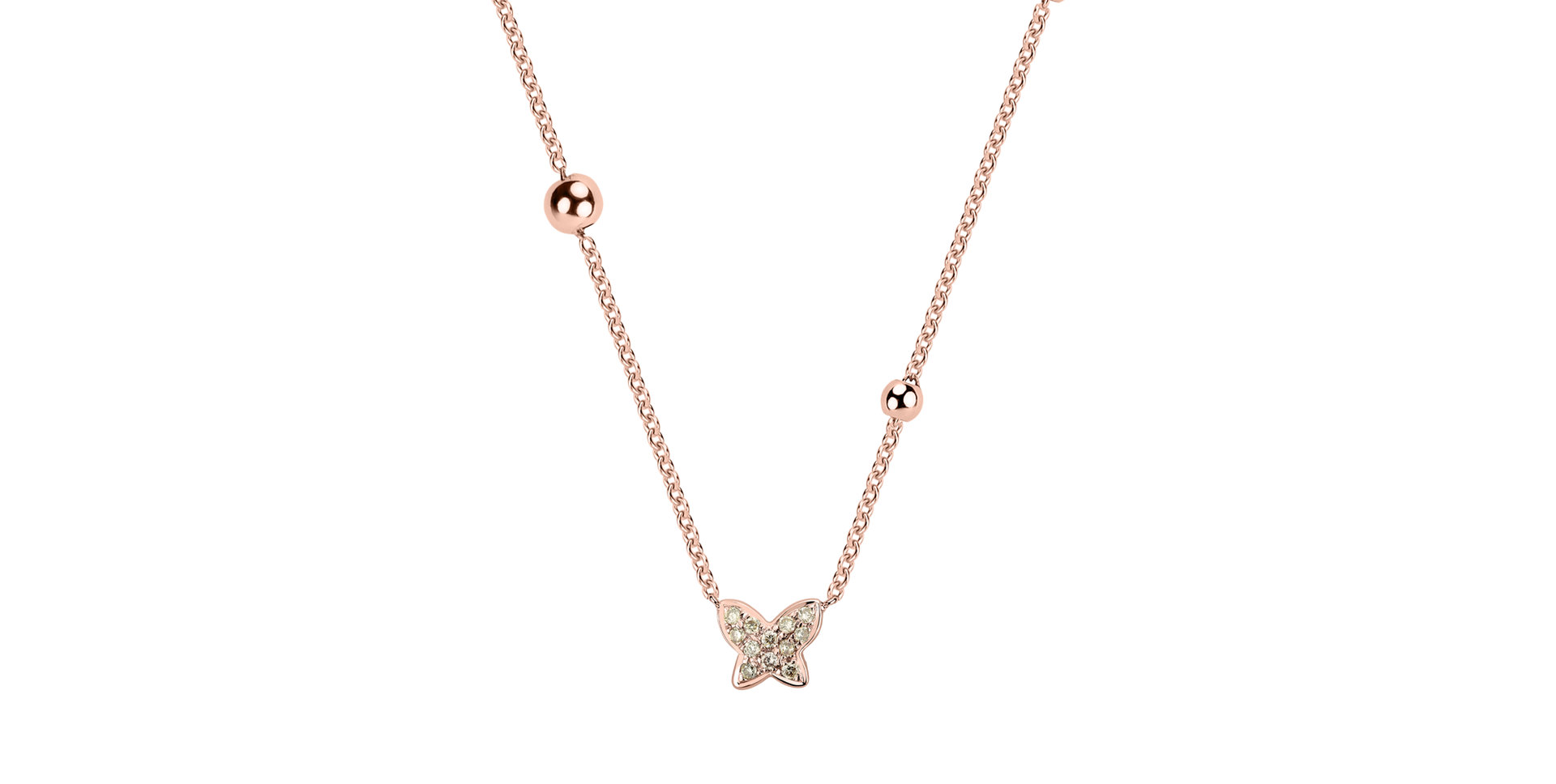 Náhrdelník s hnedými a bielymi diamantmi Star Waterfall