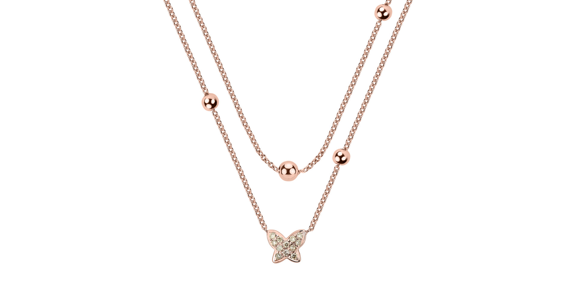 Náhrdelník s hnedými a bielymi diamantmi Star Waterfall