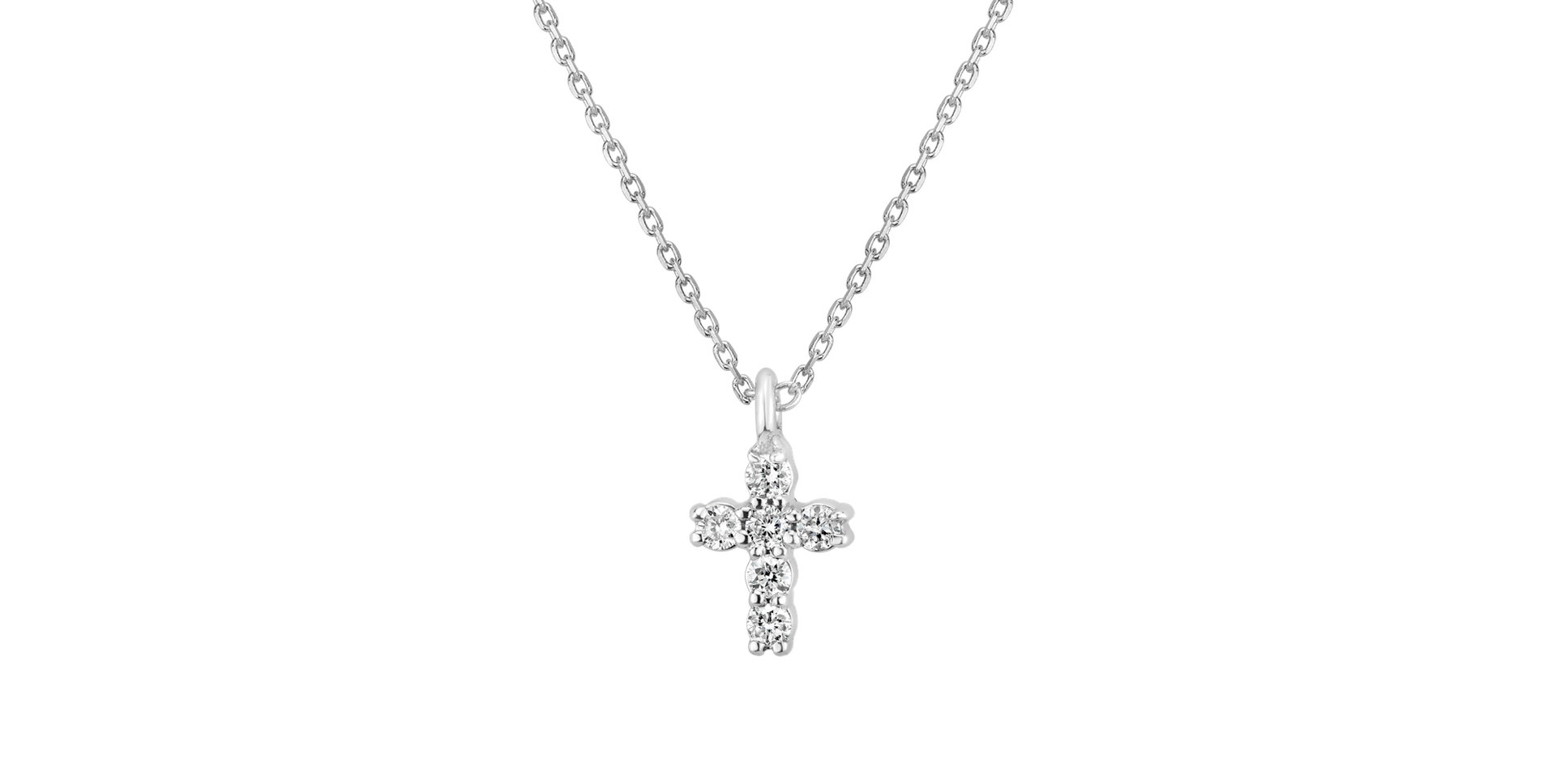 Náhrdelník s diamantmi Glossy Cross