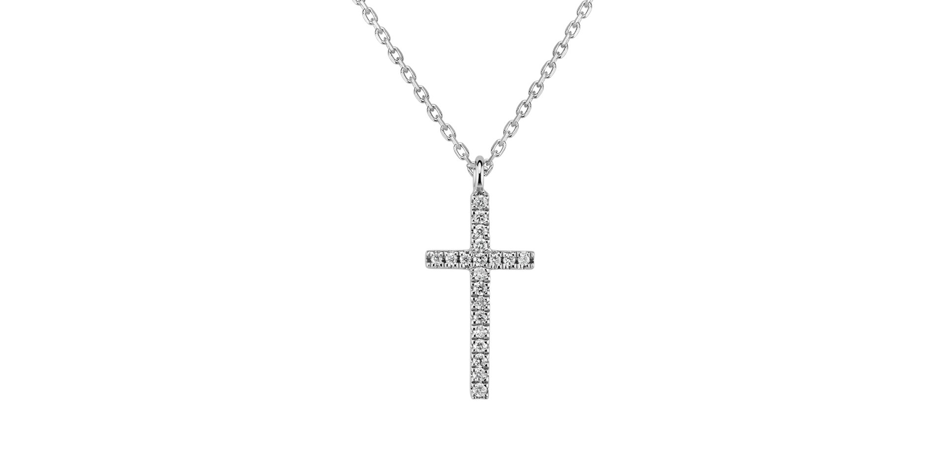 Náhrdelník s diamantmi Shimmering Cross