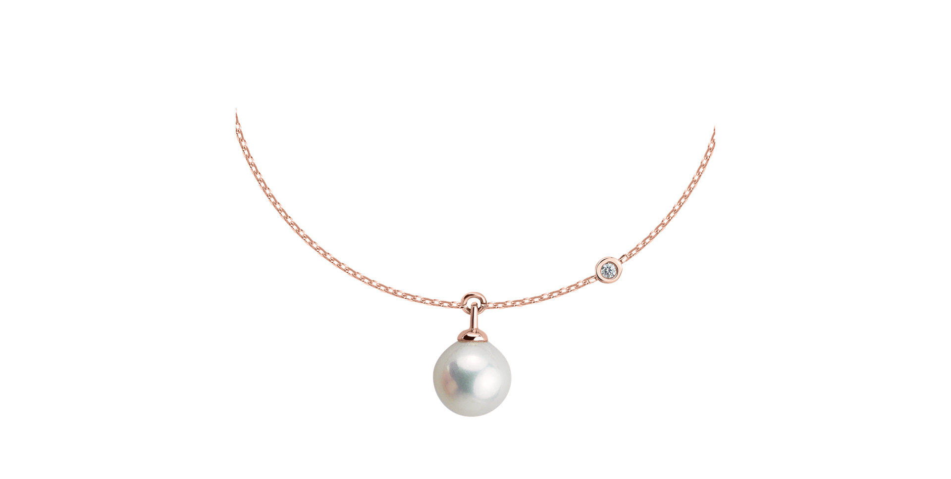 Náramok s diamantom a sladkovodnou bielou perlou Lovely Lake