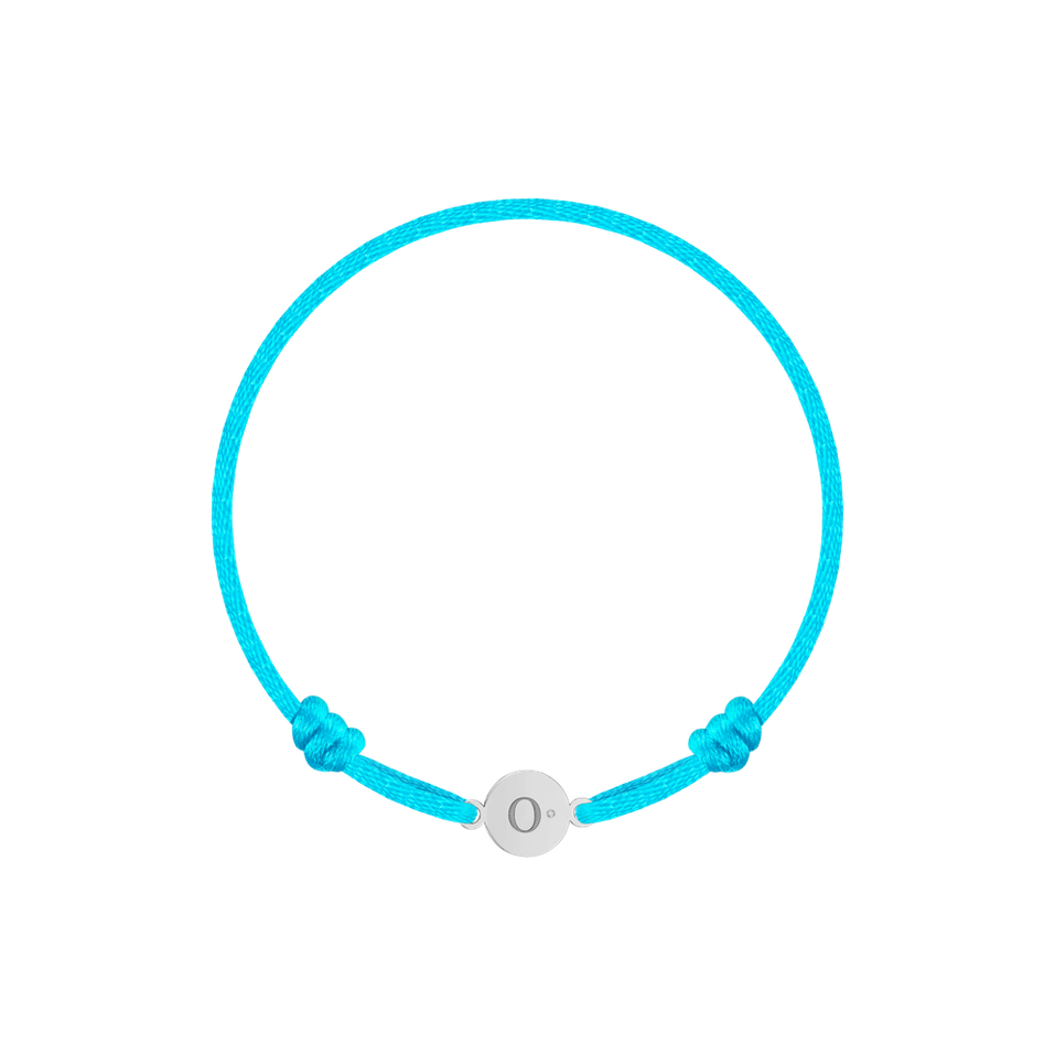 Detský diamantový náramok so šnúrkou Circle Letter O