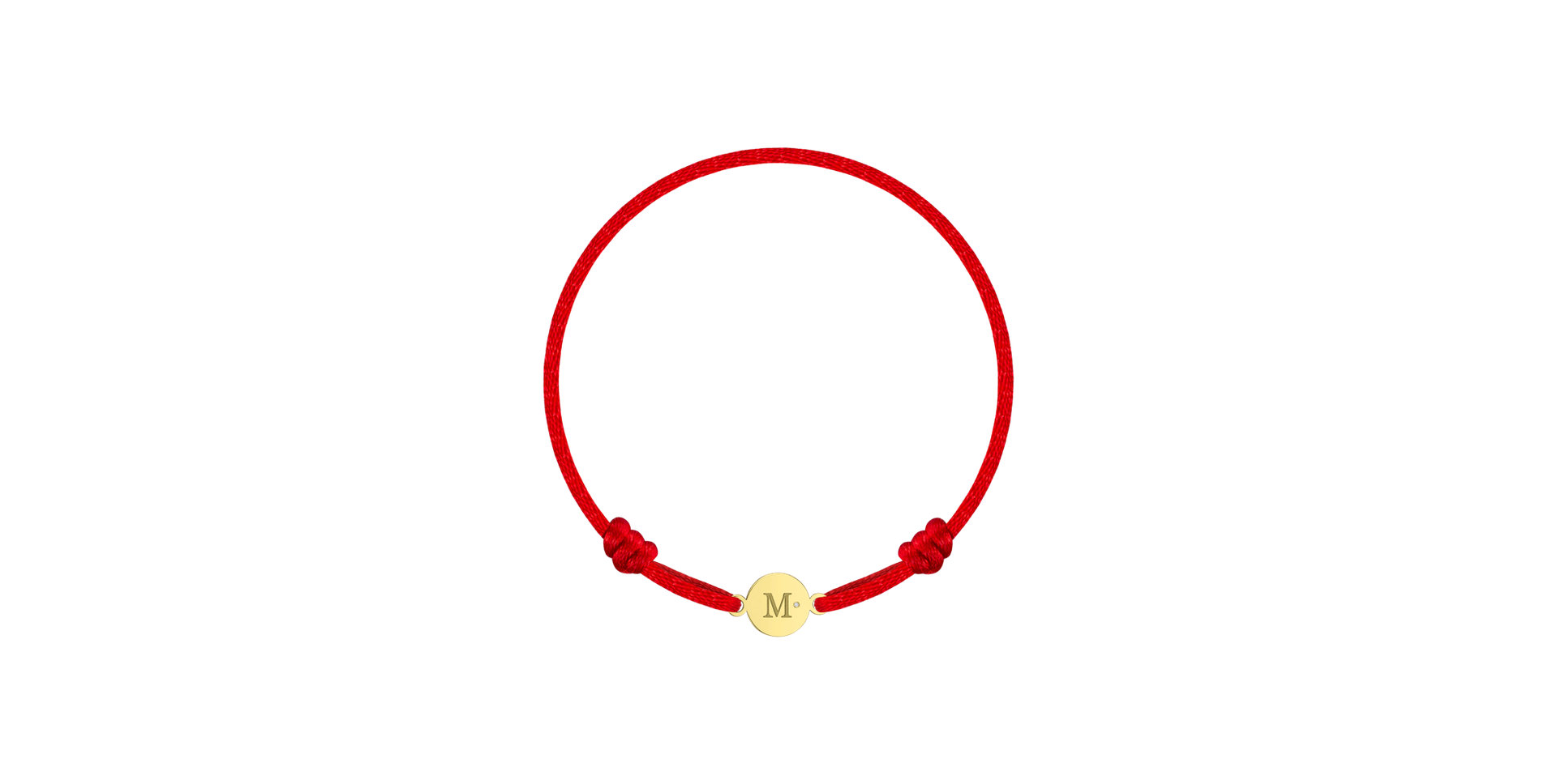 Detský diamantový náramok so šnúrkou Circle Letter M
