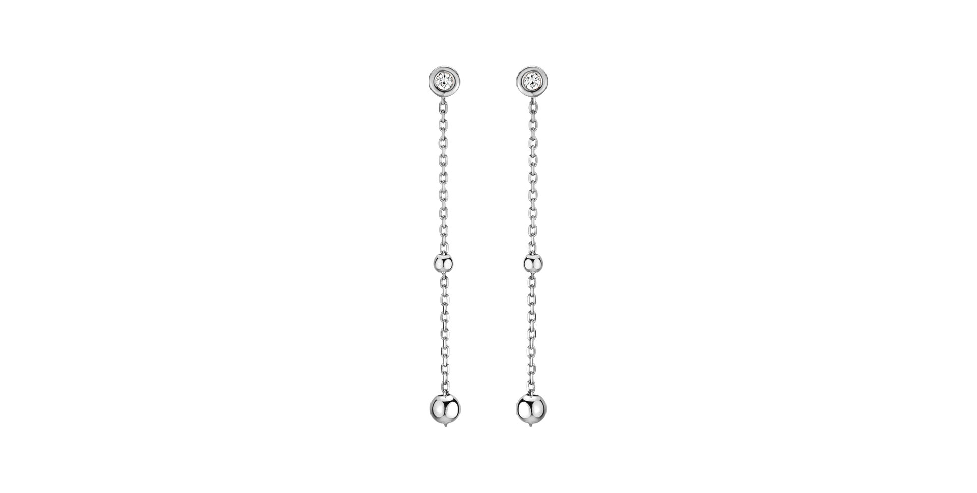 Náušnice s diamantom Dots Waterfall