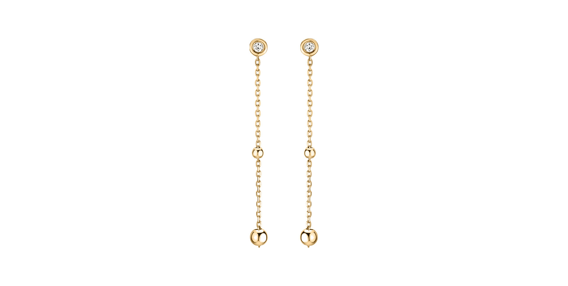 Náušnice s diamantom Dots Waterfall