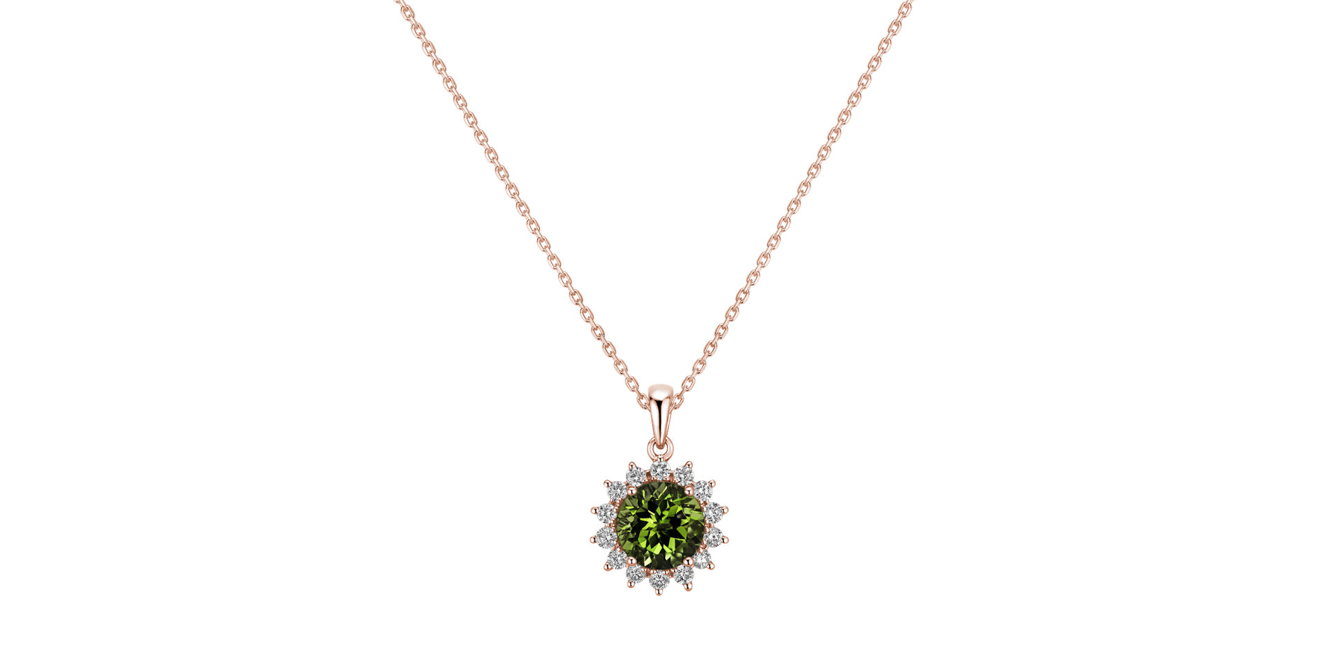 Prívesok s diamantmi a peridotom Lilac Flower