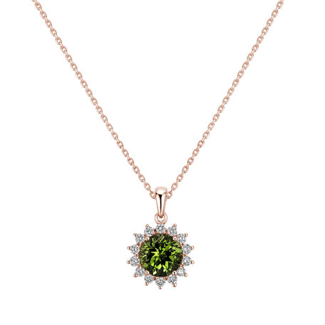 Prívesok s diamantmi a peridotom Lilac Flower