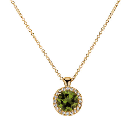 Náhrdelník s diamantmi a peridotom Luxury Bonbon