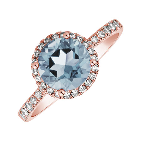Prsteň s diamantmi a topásom sky Sparkly Bonbon