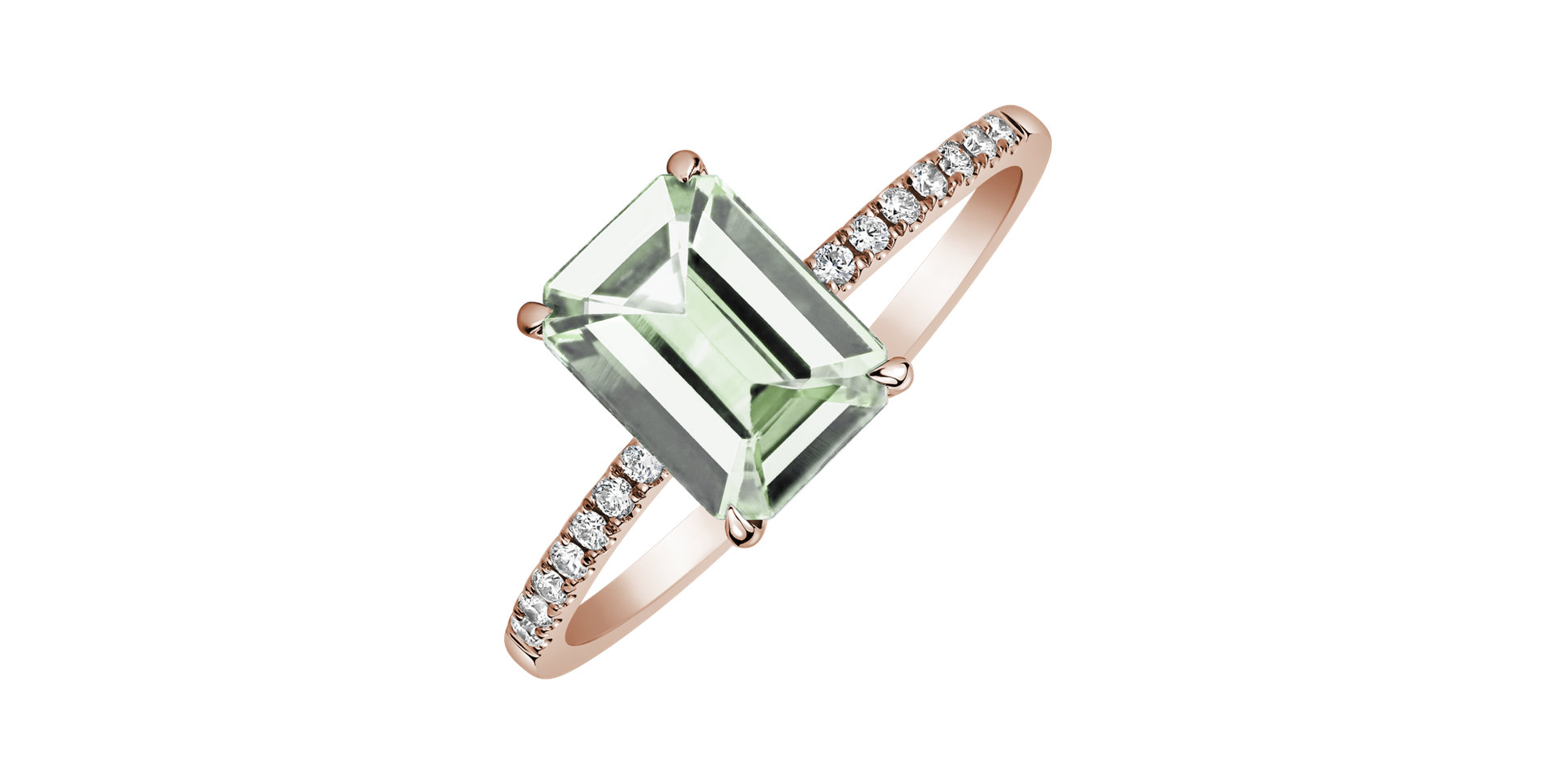 Prsteň s diamantmi a ametystom green Perfect Promise