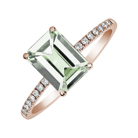 Prsteň s diamantmi a ametystom green Perfect Promise