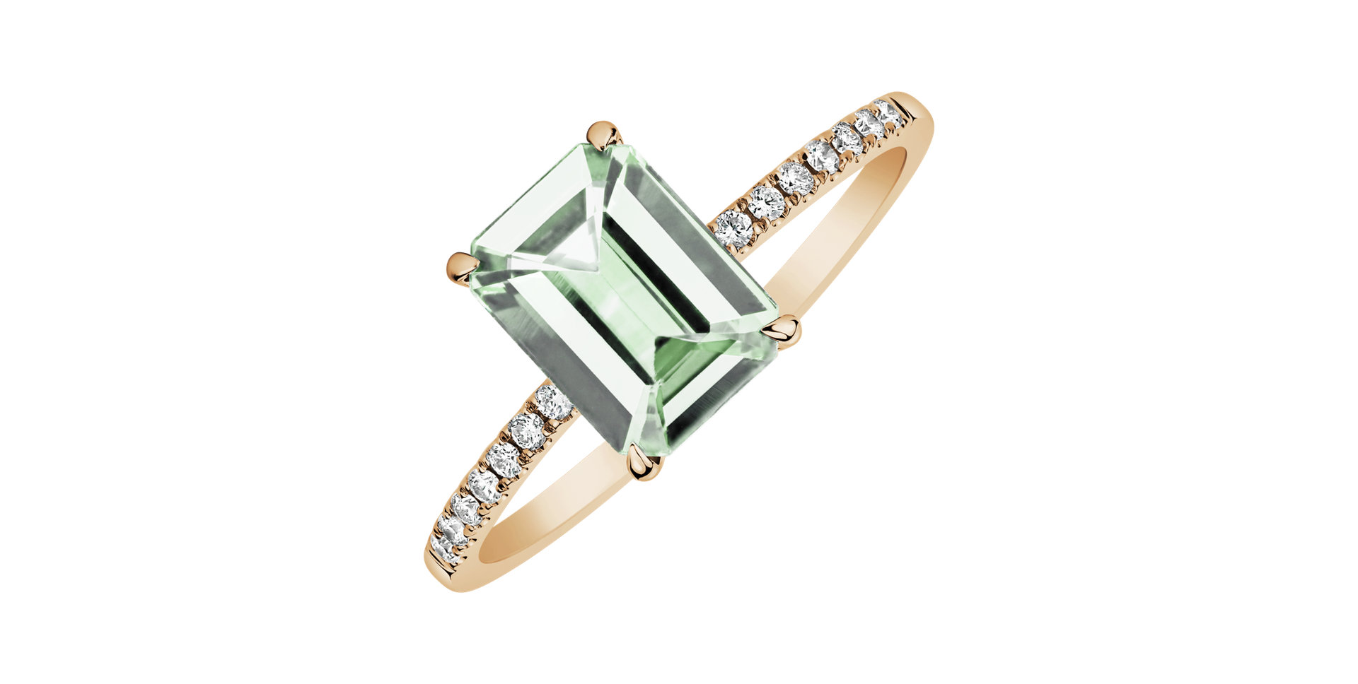 Prsteň s diamantmi a ametystom green Perfect Promise