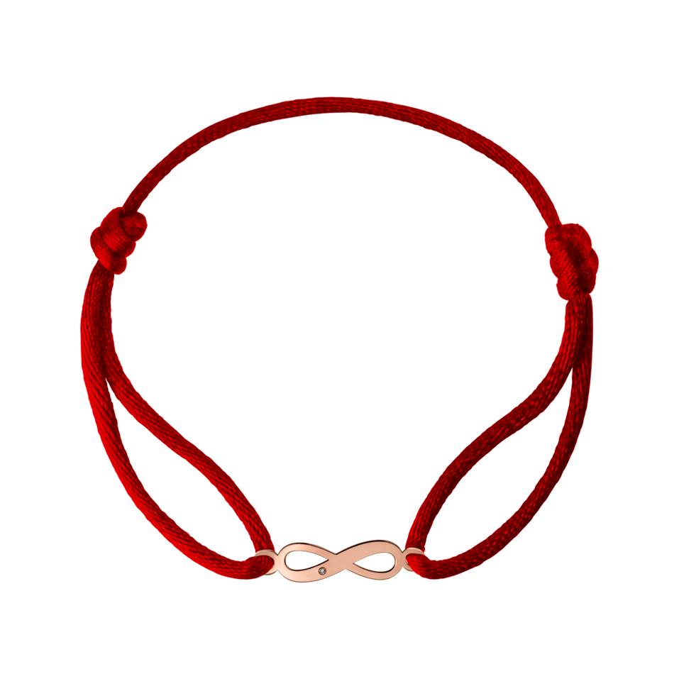 Náramok s diamantom a šnúrkou Infinity