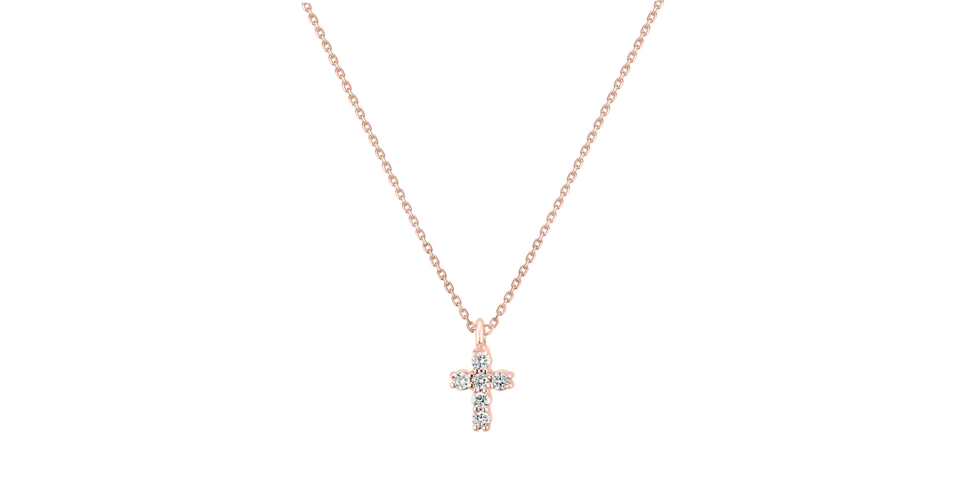 Náhrdelník s diamantmi Glossy Cross