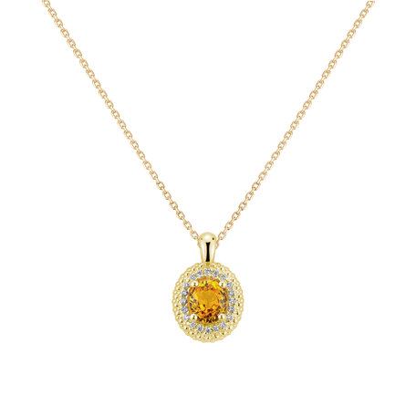 Náhrdelník s diamantmi a zafírom yellow Princess