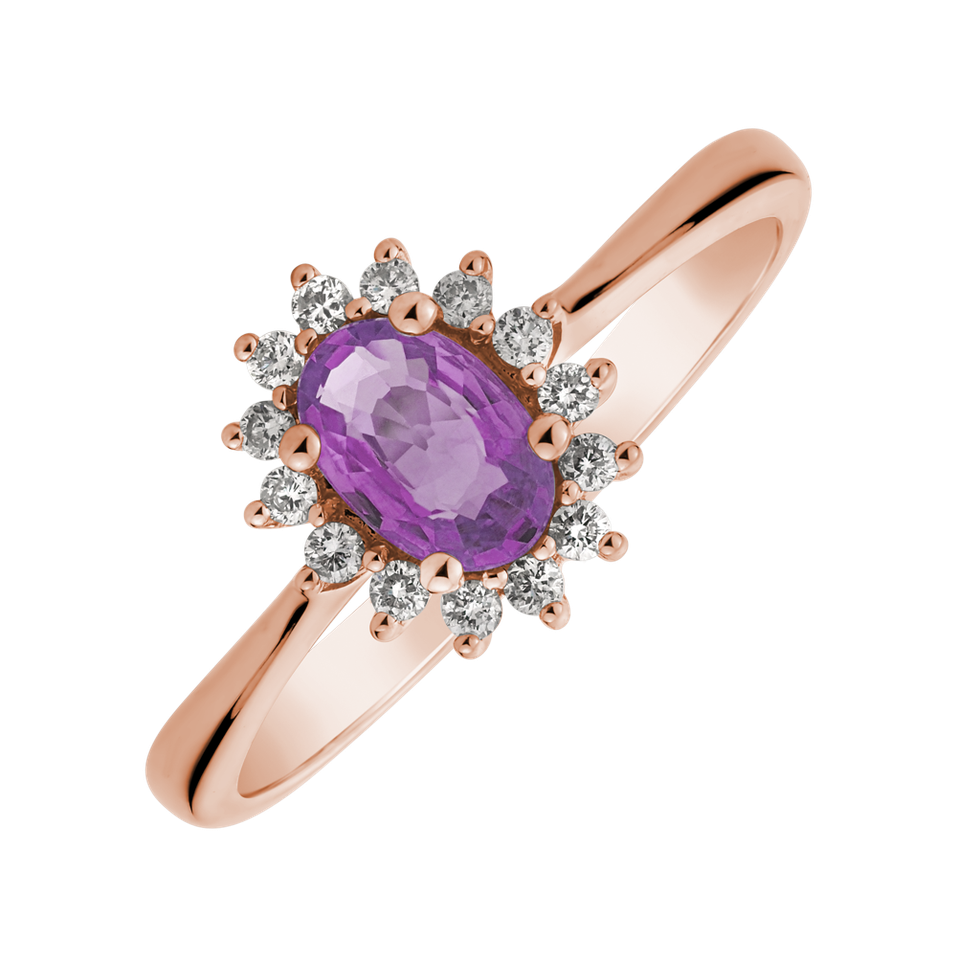 Prsteň so zafírom a diamantmi Princess