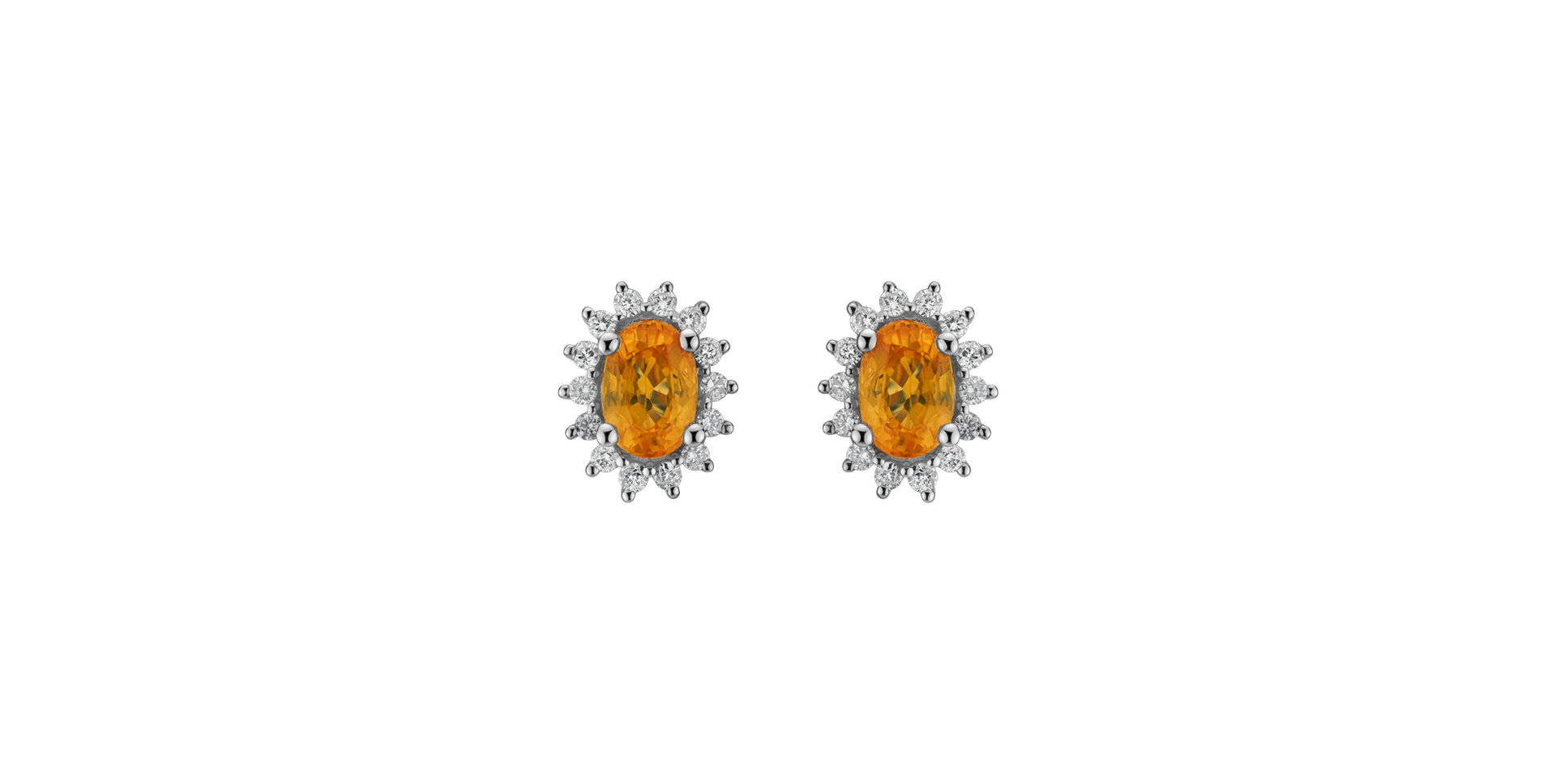 Náušnice s diamantmi a zafírom Princess