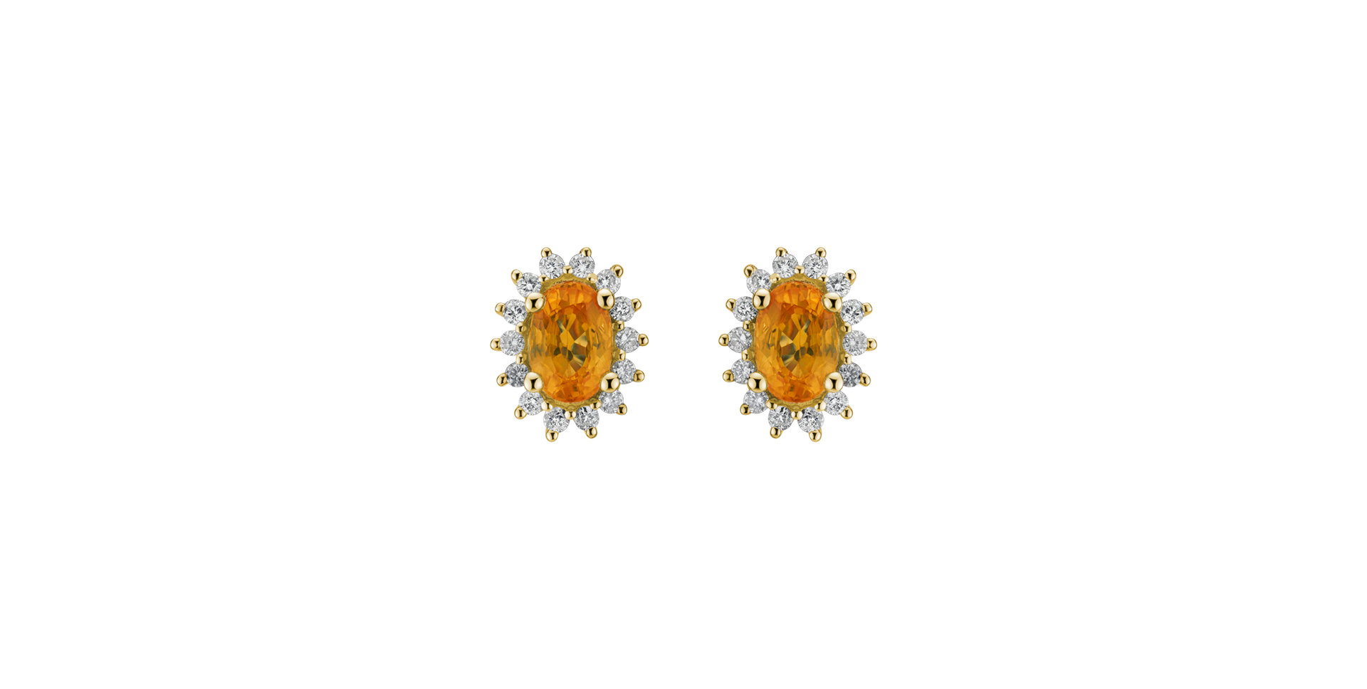 Náušnice so zafírom a diamantmi Princess