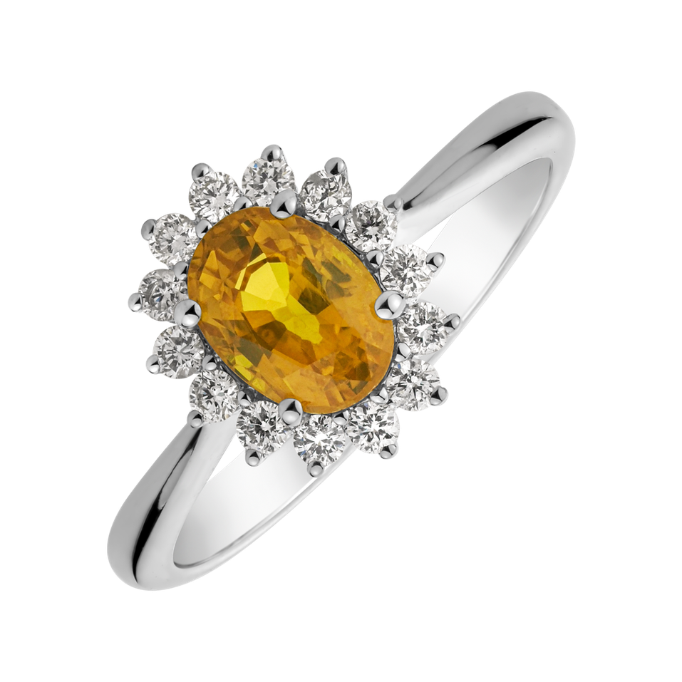 Prsteň so zafírom a diamantmi Princess