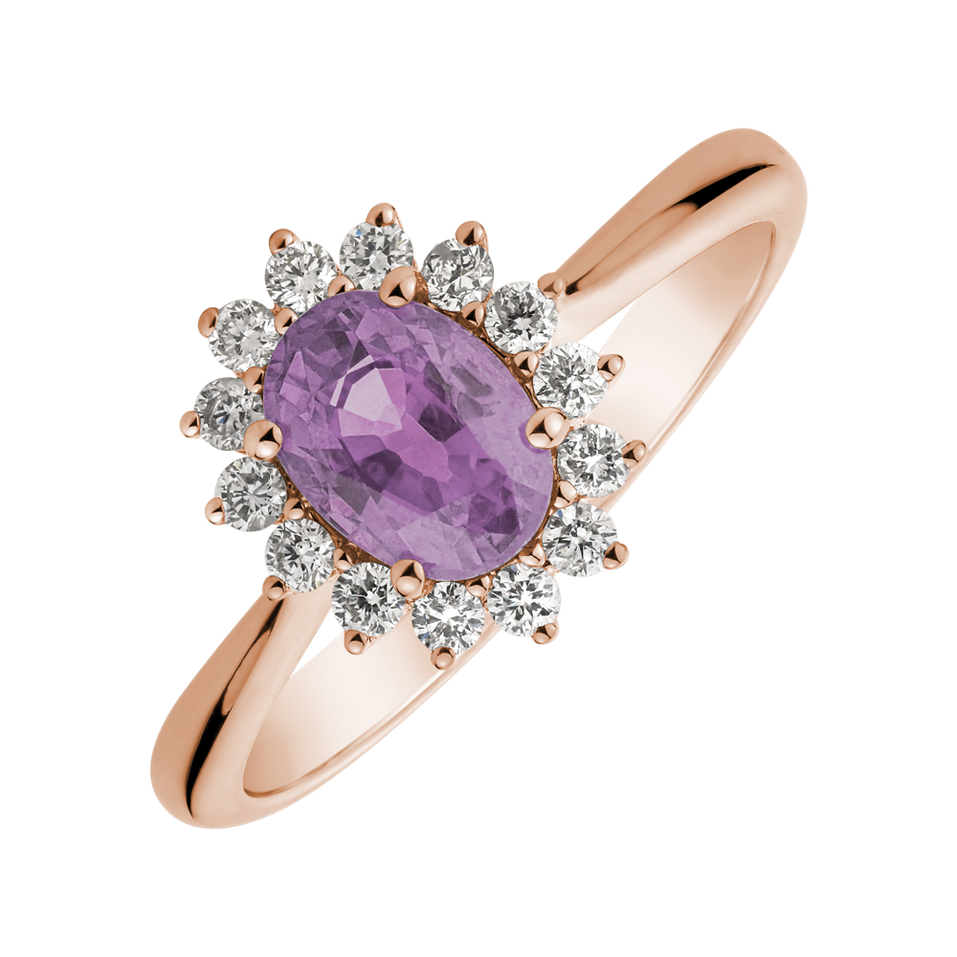 Prsteň so zafírom a diamantmi Princess