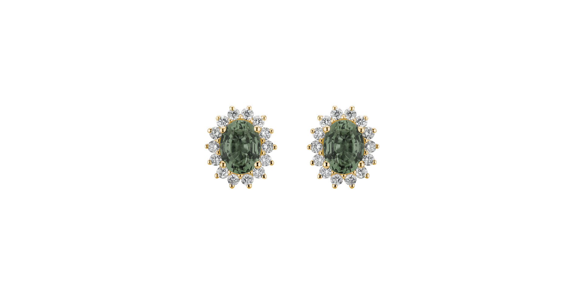 Náušnice s diamantmi a zafírom Princess