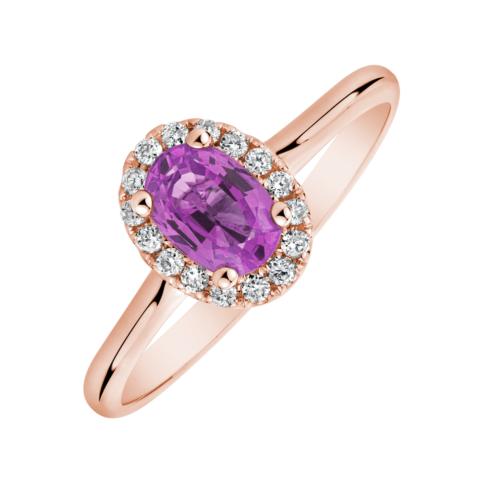 Prsteň so zafírom a diamantmi Princess