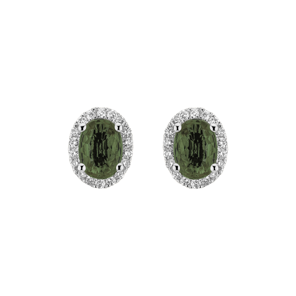 Náušnice so zafírom a diamantmi Princess