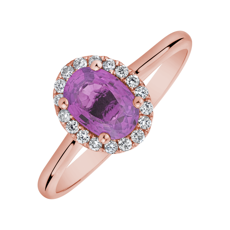 Prsteň so zafírom a diamantmi Princess