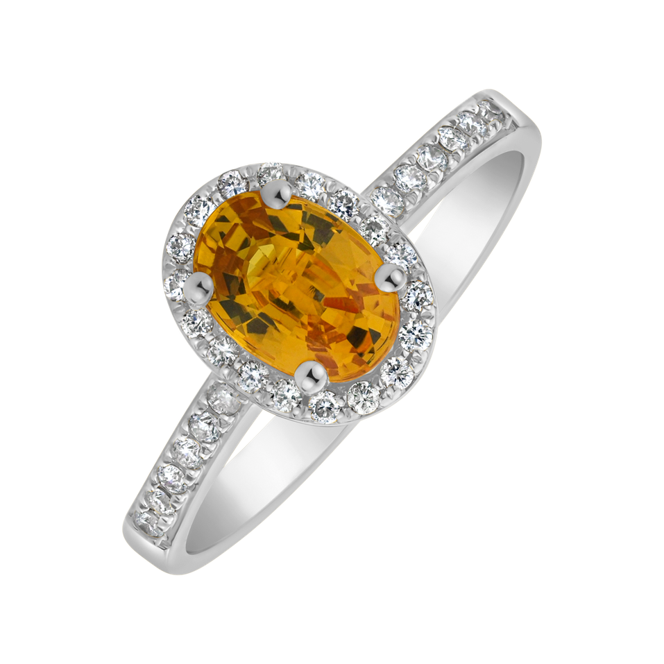 Prsteň so zafírom a diamantmi Princess