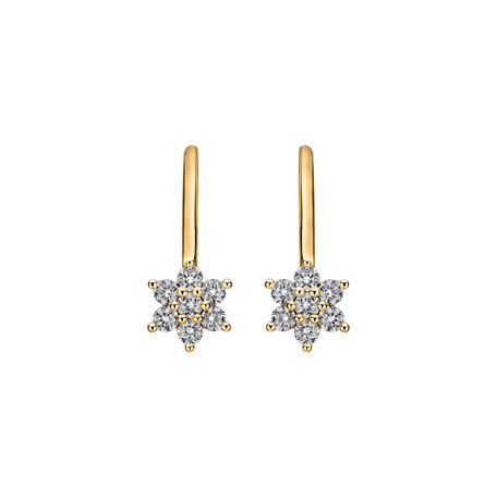 Náušnice s diamantmi Magic Snowflakes