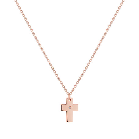 Náhrdelník s diamantom Cross of Romanticism