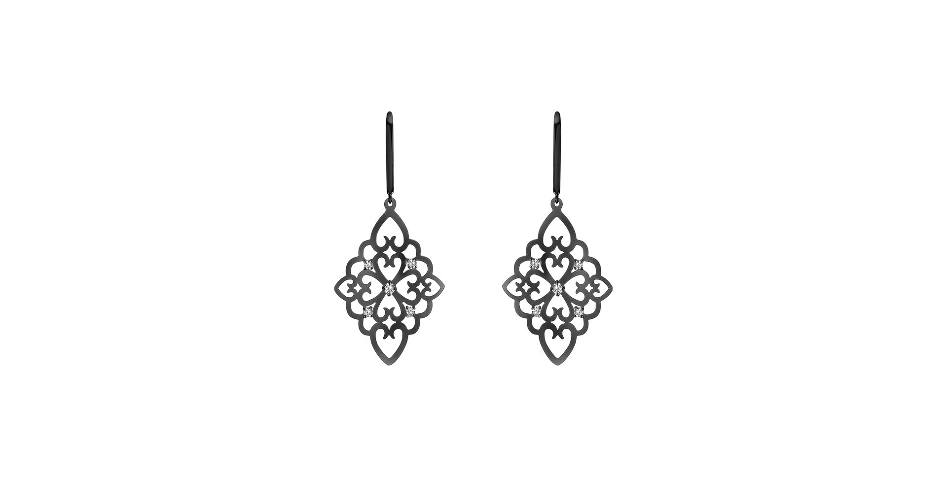 Náušnice s diamantmi Folk Treasure