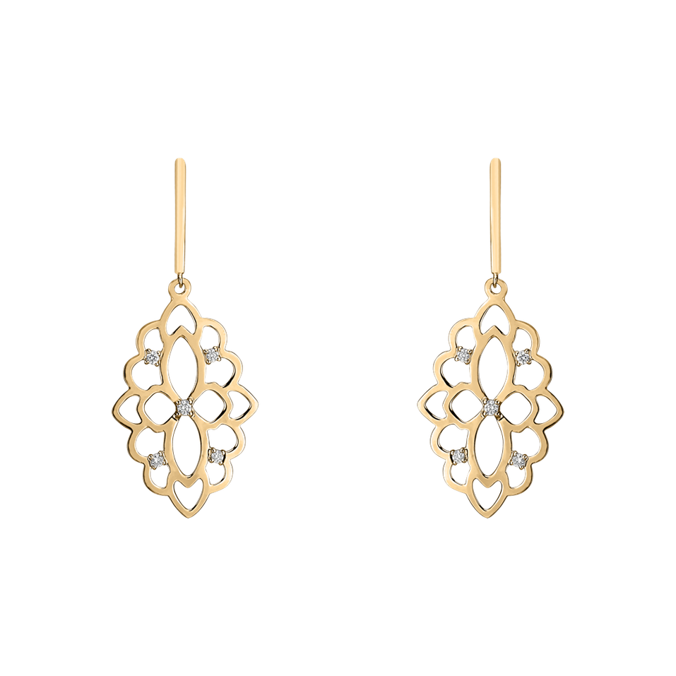 Náušnice s diamantmi Folk Heritage