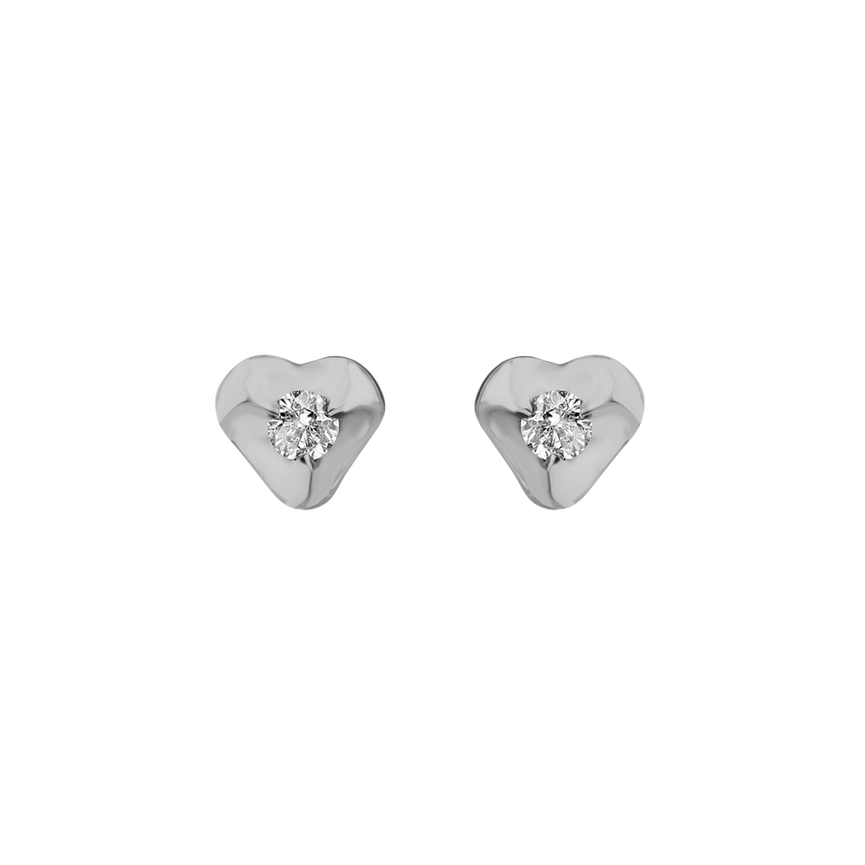 Náušnice s diamantom Full Hearts