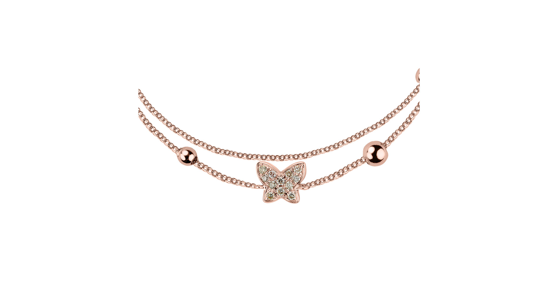 Náramok s hnedými diamantmi Magic Message