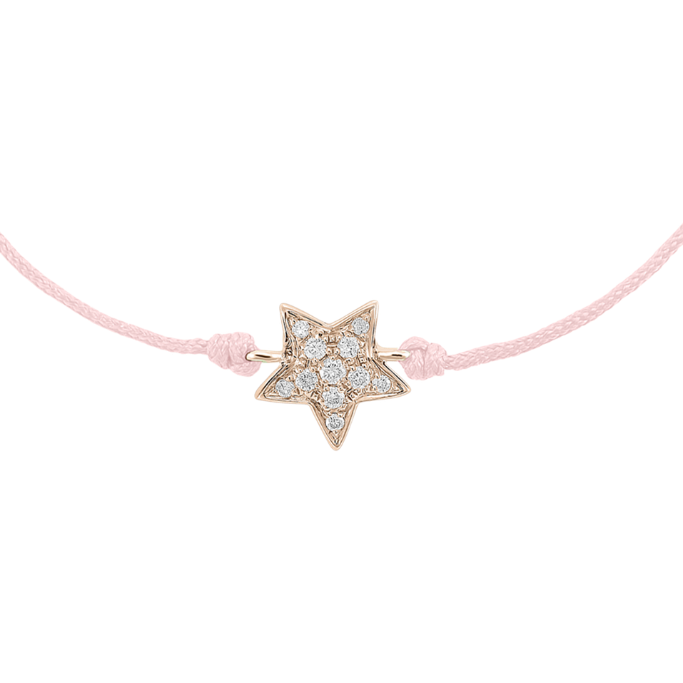 Diamantový náramok so šnúrkou Star Message