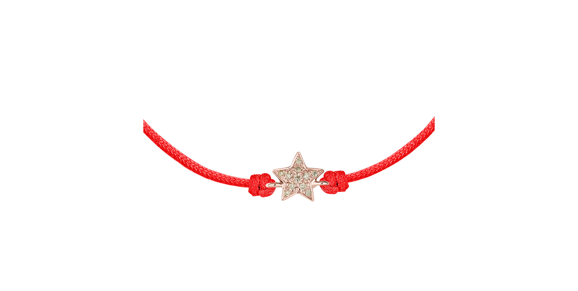 Náramok so šnúrkou a hnedými diamantmi Star Message