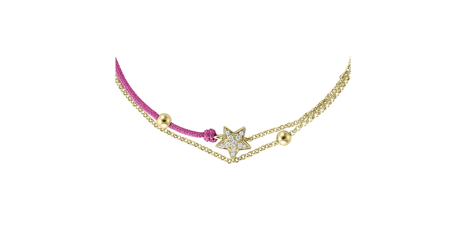 Diamantový náramok so šnúrkou Dream Message