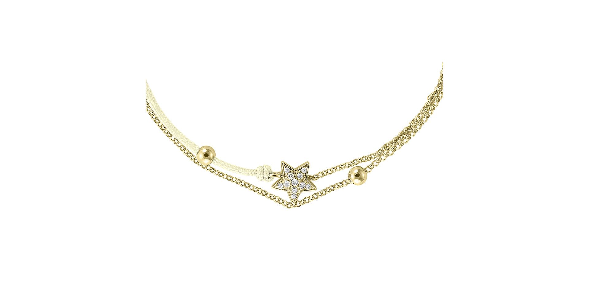 Diamantový náramok so šnúrkou Dream Message