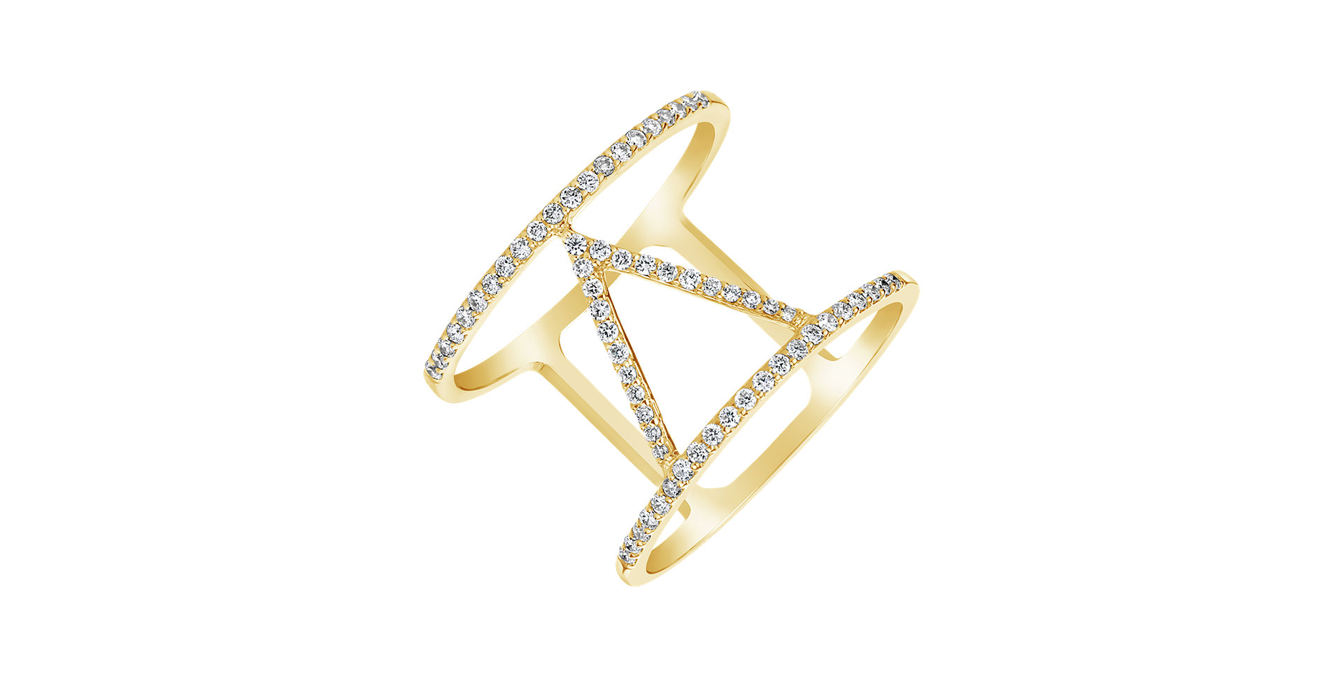 Prsteň s diamantmi Victory Line